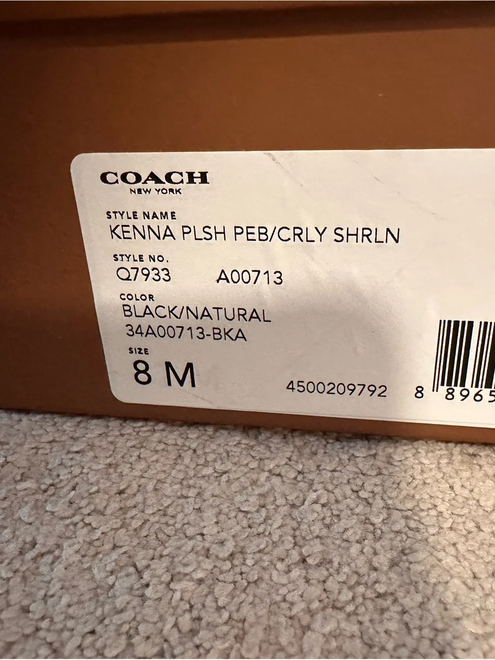 Coach Black Wedge Ankle Boots with Cream Shearling Trim